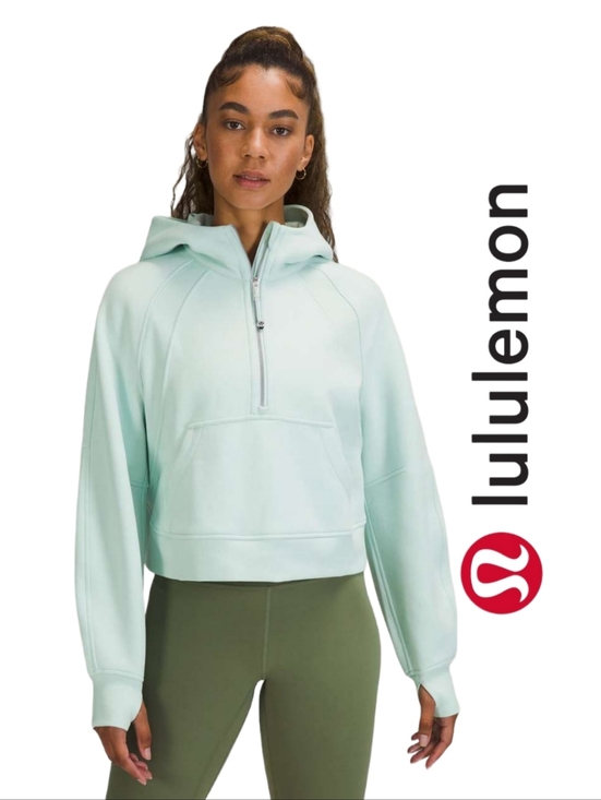 lululemon athletica Tops - Lululemon Scuba Oversized Half-Zip Hoodie Delicate Mint